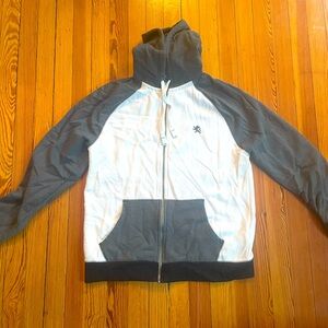 COPY - Vintage Express Men’s Gray and White Zip Up Hoodie Size Large